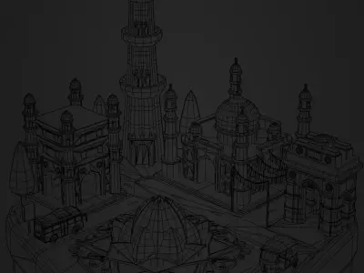 Indian Map Low-poly 3D model