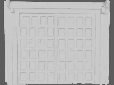 Exterior antique Indian wooden door 3D model