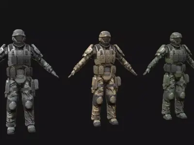 Tactical Marine Infantry Sci-Fi 3D model