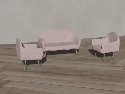sofa and chairs 3D model