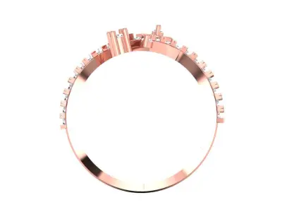 Solitaire Wedding Engagement Women Flower Heart Bypass Ring 3D print model