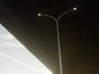 Street Light 12 version 14 10m with pole 4 Low-poly 3D model