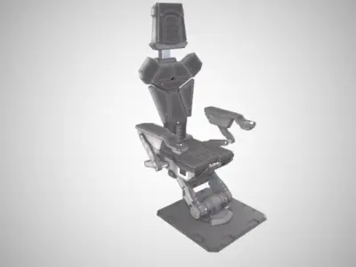 Stylish mechanical seats Low-poly 3D model