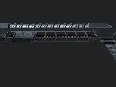Sci-fi Teslapunk Shotgun LowPoly Low-poly 3D model