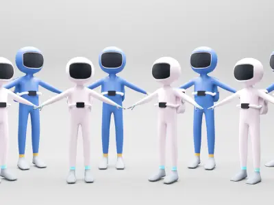 Astronaut 3D  Low-poly 3D model