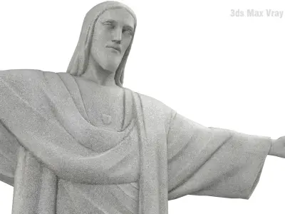  Christ the Redeemer Statue PBR Metalness Scan Based 