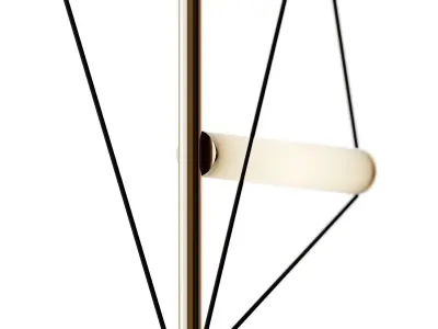 Gold Linear Chandelier 3D model