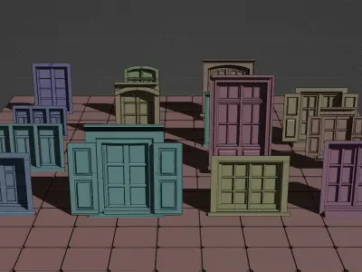 Blender 3D Windows Set - Lowpoly Set  Low-poly 3D model