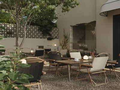 A very nice modern villa building and interior 3D model