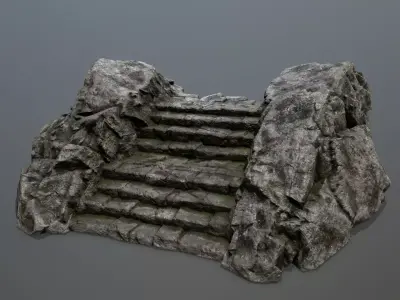 Rock  Gate Low-poly 3D model