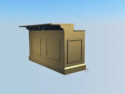 Simple wooden and marble bar stand Free low-poly 3D model