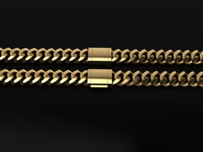 Cuban Chain Bracelet Necklace Link SIZE 10MM Width 3D print model