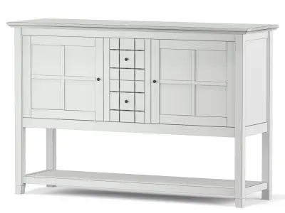 Charlotte Classic Glass Door Storage Buffet 3D model