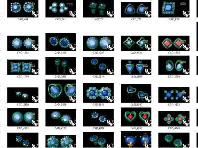 400 Solitaire Diamond Stud Earrings 3dm model Collection 3D print model