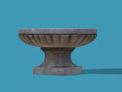 Traditional Chinese Lotus-shaped Stone Column Base Low-poly 3D model