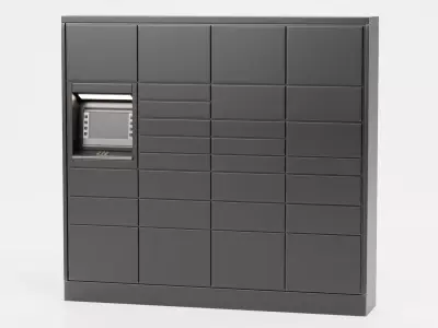 Parcel Locker V1 - Automated Package Delivery Station Low-poly 3D model
