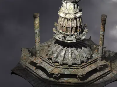 Byzantine Empire city tower 2  3D model