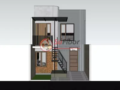 House 5x8m code 568 - Sketchup 3D model 3D model 3D model