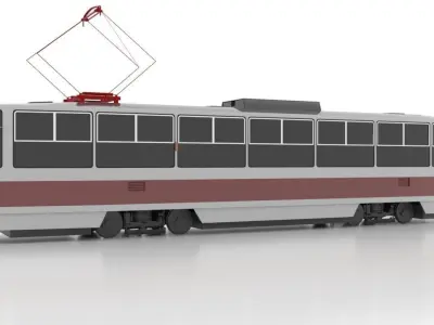 Tatra T5A5 Low Low-poly 3D model