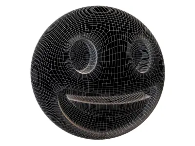 Twitter Grinning Face v1 001 Low-poly 3D model