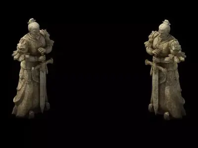 Game Model - General of the Warring States Terra cotta stone 3D model