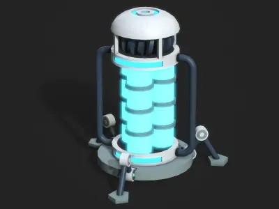 Sci-Fi Generator - Lowpoly Game Ready Low-poly 3D model