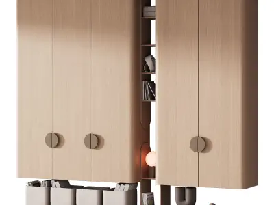 440 furniture for children 04 cupboard with toys decor 3 colors 3D model