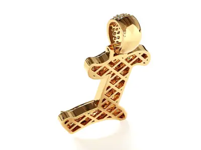 Tattoo fonts L alphabet pendent 3D print model