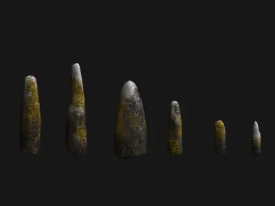 Obelisk Set - Corrupted Low-poly 3D model