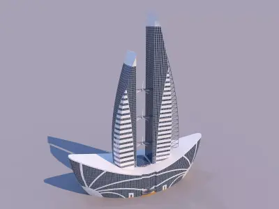 0124 - Boat Skyscraper 3D model