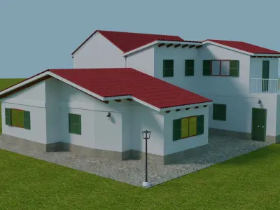 Low Poly Game Ready House 3D Model Low-poly 3D model