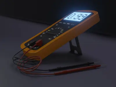Multimeter 3D model digital Low-poly 3D model