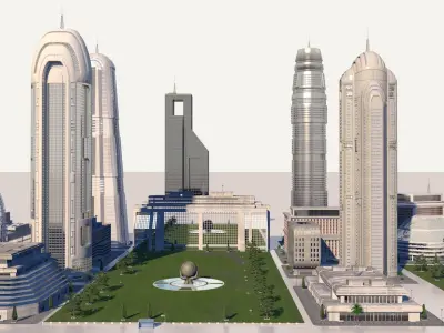 Futurist city pack  3D model