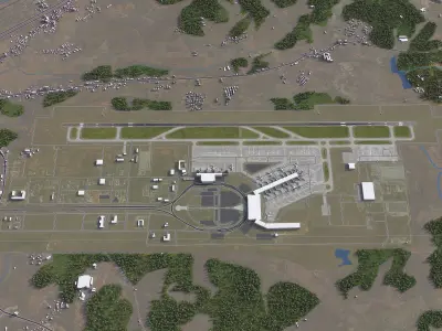 Nanchang - 3D Airport Model Low-poly 3D model