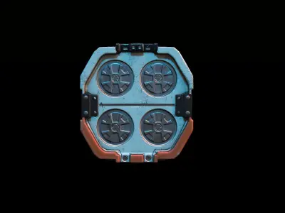 PBR Sci fi capsule Low-poly 3D model