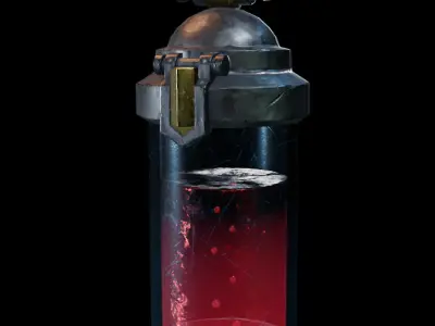 Red Alchemical Capsule Stylized Sci-Fi Potion Bottle Low-poly 3D model