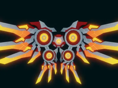 Mecha Wings - Icarus Project Low-poly 3D model