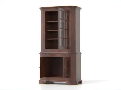 Antique Wooden Hutch Cabinet Low-poly 3D model