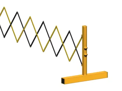 Expandable barricade Low-poly 3D model