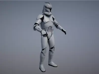Star wars Clone trooper Phase 1 Low-poly 3D model