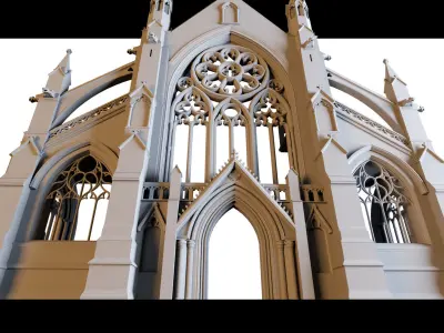 Cathedral Facade- 3d Model 3D model