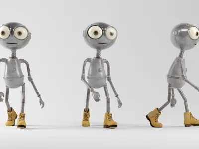 SCI FI WalkerBot Low-poly 3D model