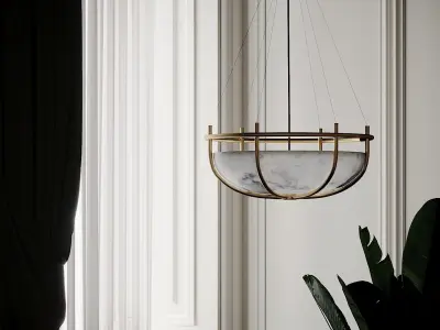 PARACHUTE GLASS DOME CHANDELIER CB2 Exclusive 3D model