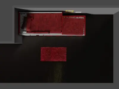 Modern Bunk Bed 3D model