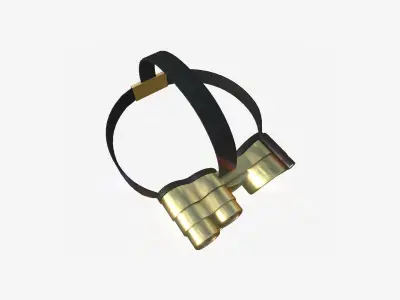 SciFi Glasses J08 Gold - Character Design Fashion Low-poly 3D model