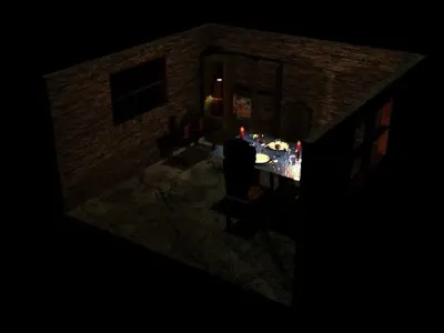 romantic dinner 3D model