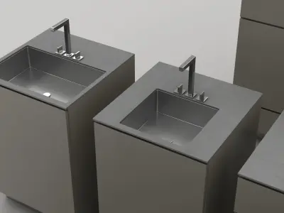 Contemporary Modular Kitchen Units 3D model