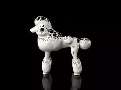 Poodle Dust Voronoi Low-poly 3D model