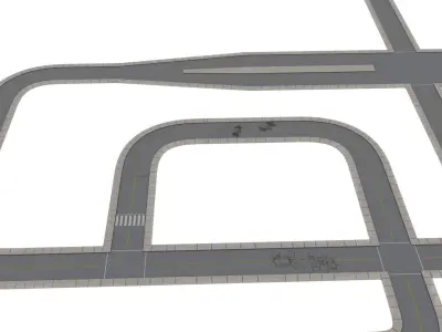 Road Pack Low-poly 3D model