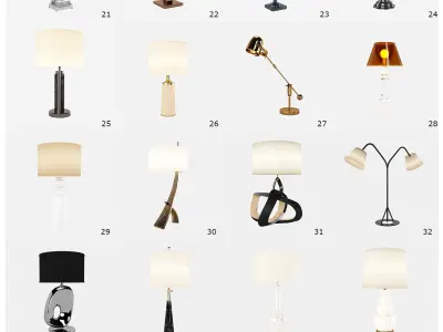 Table Lights Pack - 100 Models Low-poly 3D model